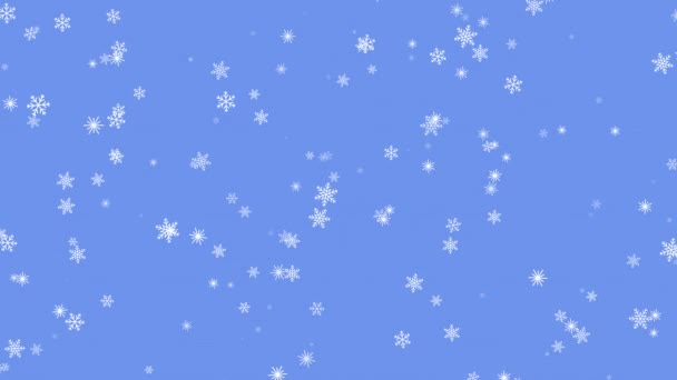 Снег Частицы Вращаются Альфа Канал Плоский Стиль Вида Снежинки Новый — стоковое видео