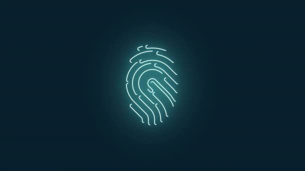 Electronic Fingerprint Appears Goes Out Looped Video Cybersecurity Recognition Individual — Stock Video