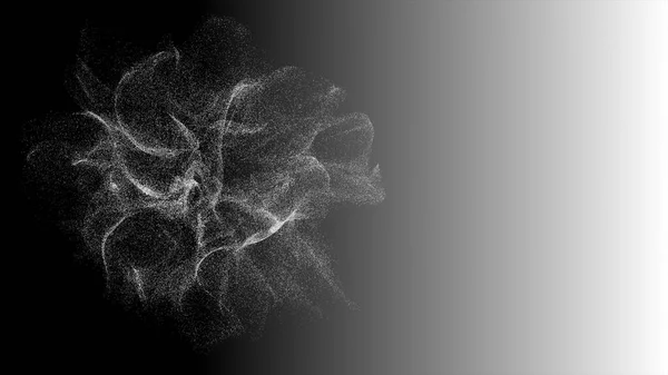 要旨黒と白の背景 テキストのためのスペース 粒子爆発 3Dイラスト — ストック写真