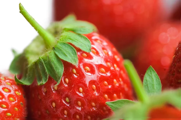 Closeup of fresh red and ripe pile of strawberries — Stock Photo, Image