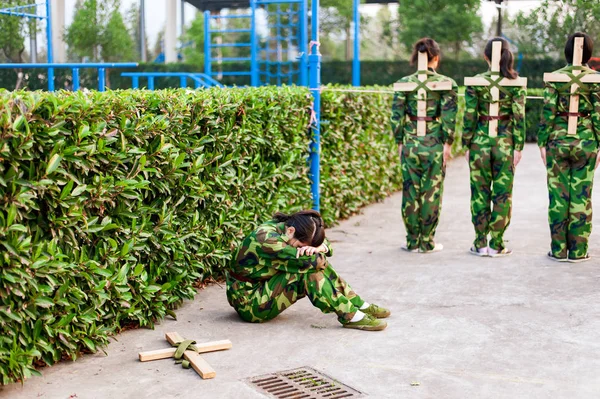 Шаоксинг Китай Ноября 2012 Китайские Студенты Первокурсники Сидят Неподвижно Время — стоковое фото