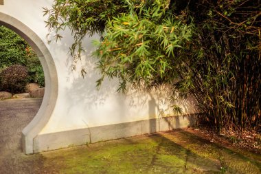 Çin klasik bahçe manzara görüntü