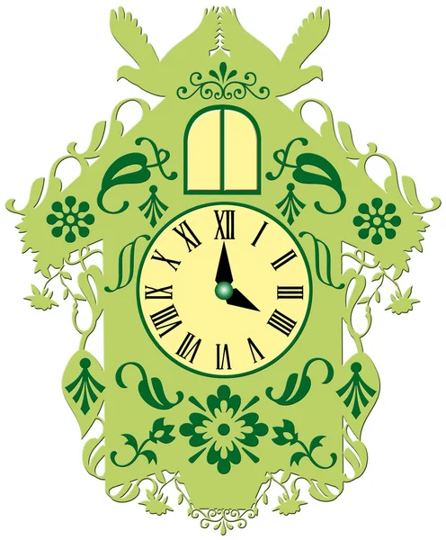 Reloj Cuco Verde Decorativo —  Fotos de Stock