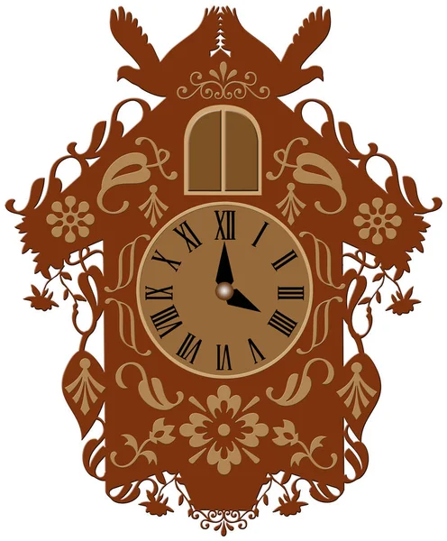 Reloj Cuco Marrón Decorativo —  Fotos de Stock