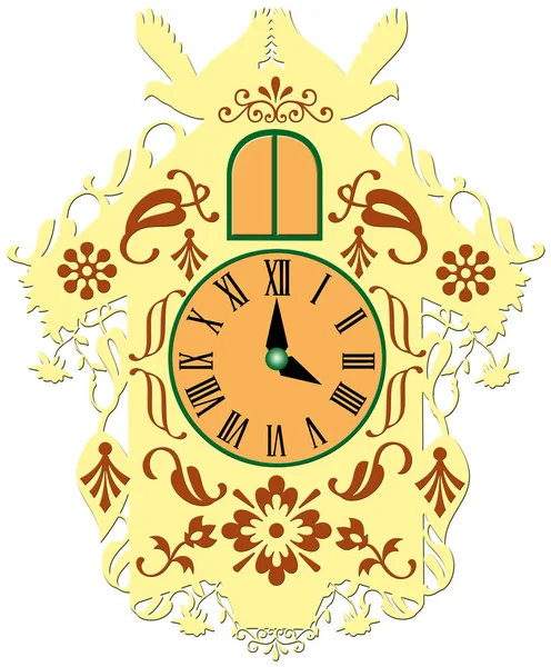 Decorativo Tradicional Relógio Cuco — Fotografia de Stock