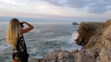 Kamera çekim ile sarışın kız