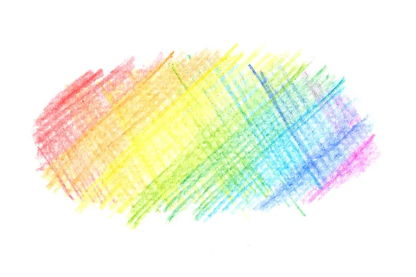 Meesy Regenbogen Farbe Bleistift Zeichnungslinie Auf Weißem Hintergrund — Stockfoto