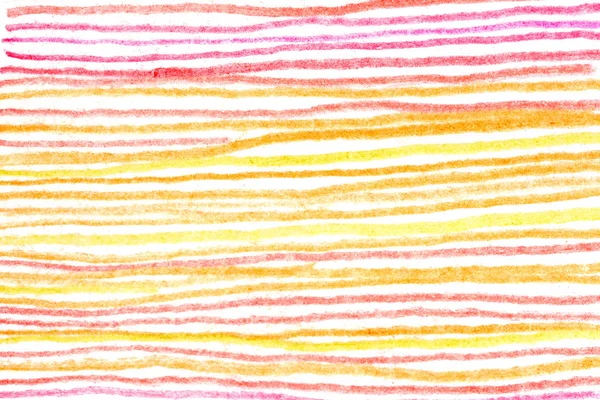 Messy Hot Color Pencil Drawing Horizontal Red Yellow Orange Line — Stock Photo, Image