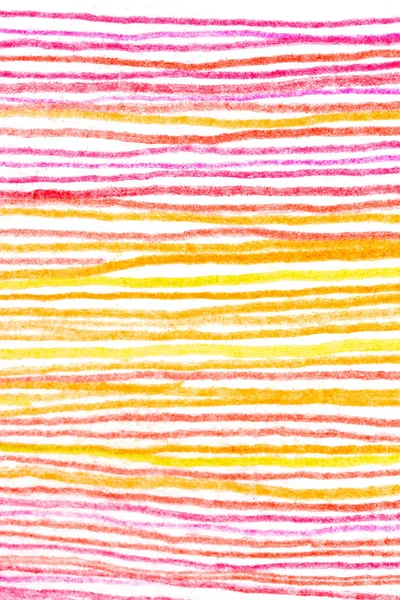 Messy Hot Color Pencil Drawing Horizontal Red Yellow Orange Line — Stock Photo, Image