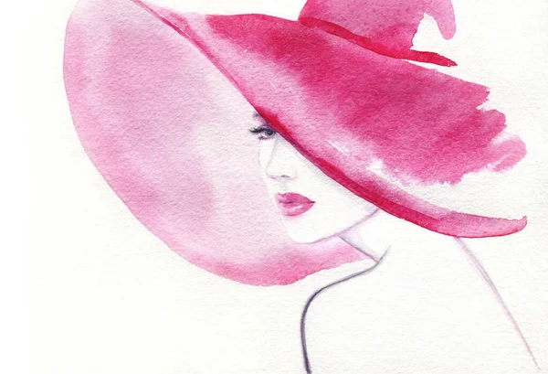 Fashion Illustration Watercolor Painting — Stock Photo, Image