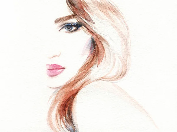 Fashion Illustration Watercolor Painting — Stock Photo, Image
