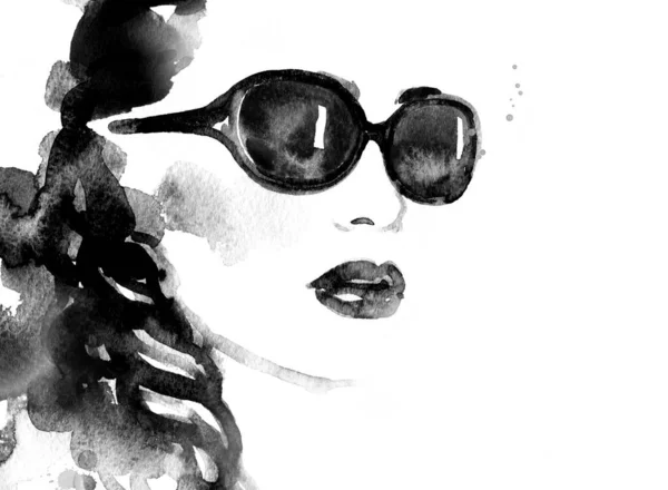 Fashion Illustration Watercolor Painting — Stock Photo, Image