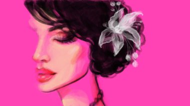 güzel bir kadın. moda illüstrasyon