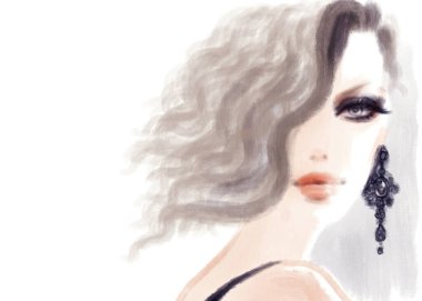 güzel bir kadın. moda illüstrasyon