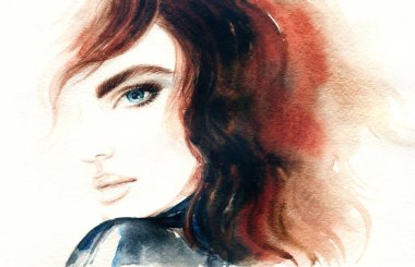 güzel bir kadın. moda illüstrasyon