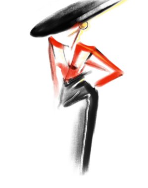 güzel bir kadın. moda illüstrasyon