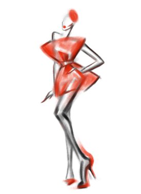 güzel bir kadın. moda illüstrasyon