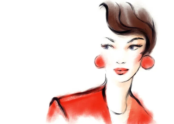 Beautiful Woman Fashion Illustration — Stock Photo, Image