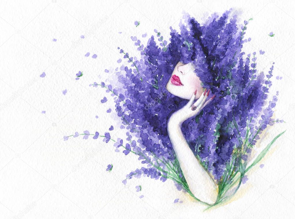 beautiful woman. fashion illustration. watercolor painting