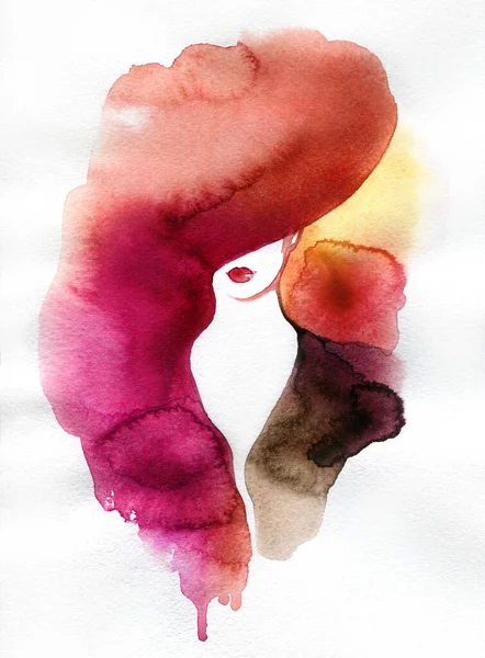 Mooie Vrouw Mode Illustratie Aquarelverf — Stockfoto