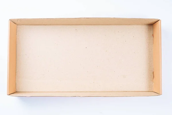 Open Carton Empty Box Isolated on White Background — Stock Photo, Image