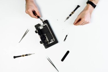 Cep Telefonu Tamircisi El Workspace Top View