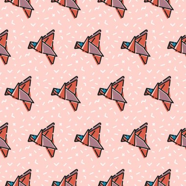 Geometrik çizgi şekilleri. Arka plan tasarım kuşlar ile.