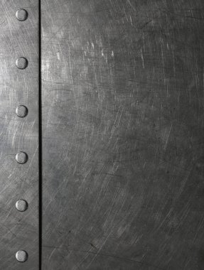 Perçin çivileri, çelik arka plan ile eski metal doku