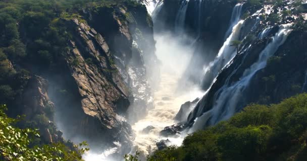 Ruacana Falls na řece Kunene v Severní Namibie — Stock video