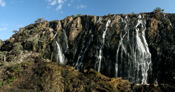 Cascate Della Ruacana Sul Fiume Kunene Nella Namibia Settentrionale Nell — Video Stock