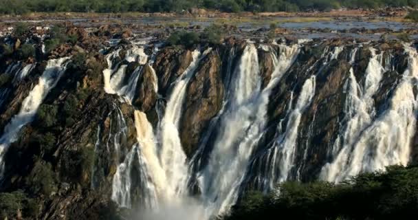 Cascate Della Ruacana Sul Fiume Kunene Nella Namibia Settentrionale Nell — Video Stock