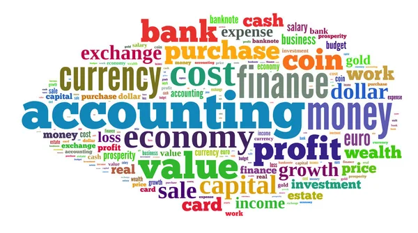 Contexto Conceito Wordcloud Ilustração Finanças Palavras Negócios — Fotografia de Stock