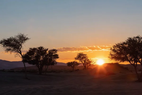 Krásný Východ Slunce Krajina Skryté Dead Vlei Poušti Namib Pohled — Stock fotografie