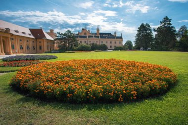 Ünlü devlet chateau Lednice, Unesco Dünya Mirası, South Moravia, Çek Cumhuriyeti