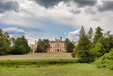 Ünlü devlet chateau Lednice, Unesco Dünya Mirası, South Moravia, Çek Cumhuriyeti