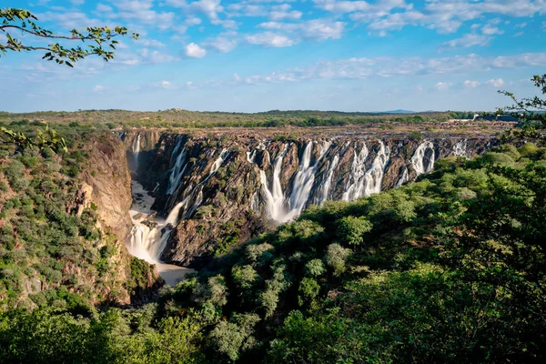 Piękne Ruacana Falls Rzece Kunene Północnej Namibii Południowej Angoli Krajobraz — Zdjęcie stockowe