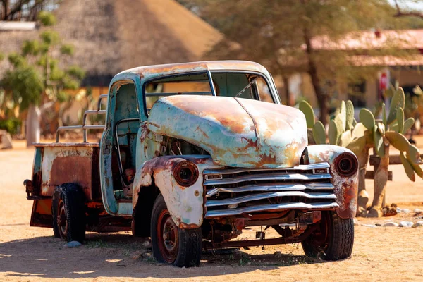 Carros Abandonados Solitaire Pequeno Assentamento Região Khomas Centro Namíbia Perto — Fotografia de Stock