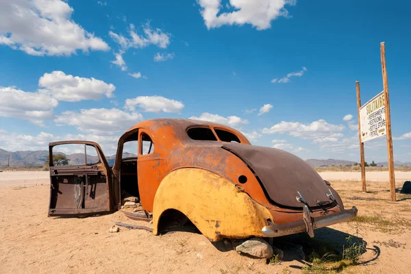 Carros Abandonados Solitaire Pequeno Assentamento Região Khomas Centro Namíbia Perto — Fotografia de Stock