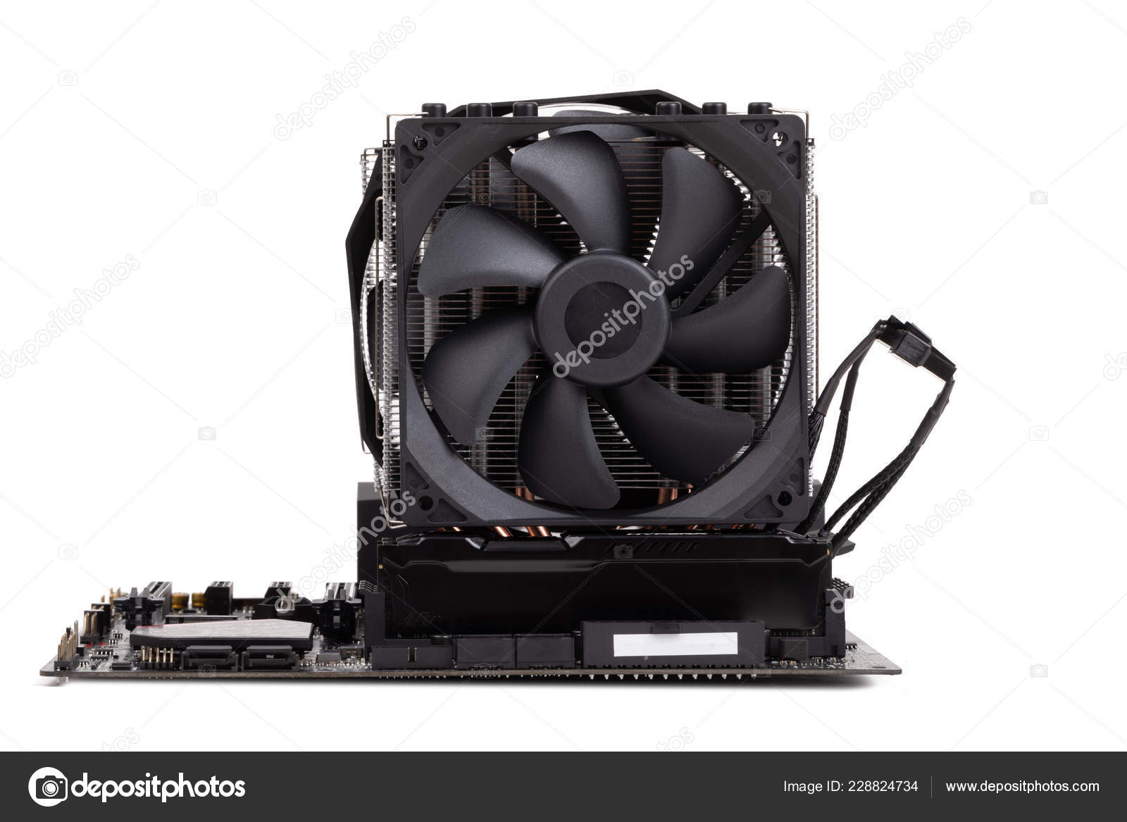 Gaming Mainboard Motherboard Installed Cpu Cooler Heat Pipes