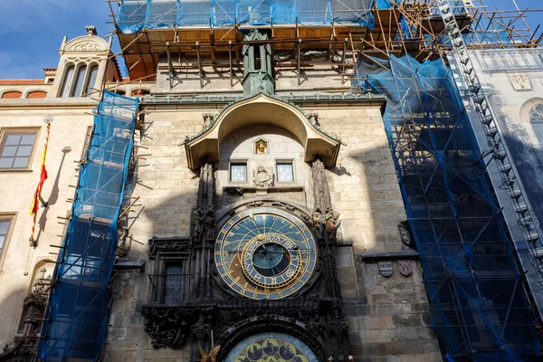 Reparação Relógio Astronômico Praga Praga Orloj Relógio Astronômico Medieval República — Fotografia de Stock