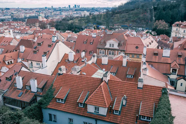 December Első Advent Prágában Kilátás Prágai Várdombról Prágába Panoráma — Stock Fotó