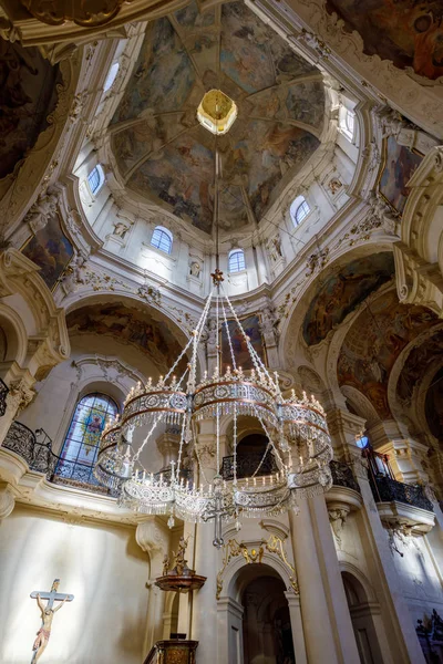 Interior Igreja São Nicolau Mala Strana Praga República Checa — Fotografia de Stock