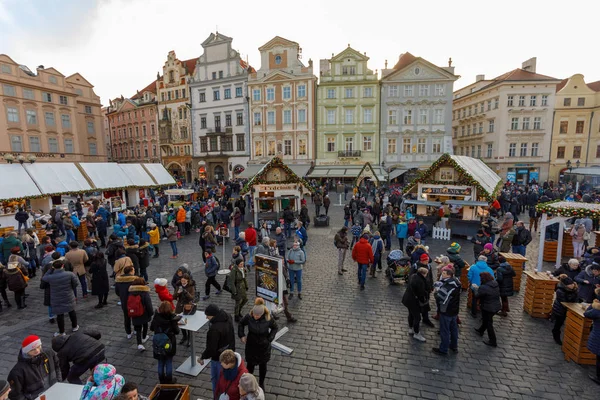 Prague Czech Republic December 2017 Peoples Famous Advent Christmas Market — Stock Photo, Image