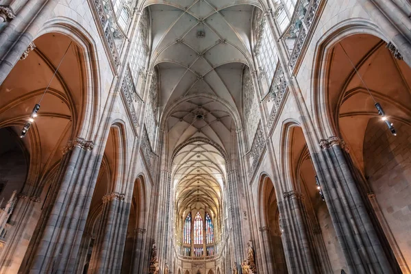 Prag Gotik Mücevherinin Içi Prag Kalesi Ndeki Vitus Katedrali Çek — Stok fotoğraf