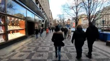 Wenceslas advent Noel zamanı kare, Prague, Çek Cumhuriyeti - 8 Aralık 2018: halklar. 8 Aralık 2018 Prag, Çek Cumhuriyeti.