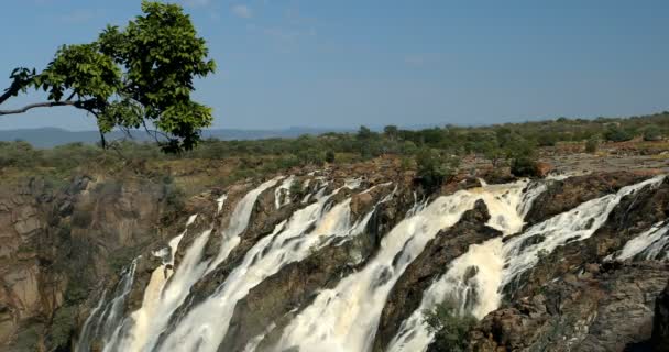 Водоспад Руакана у Північній Намібії (Африка). — стокове відео