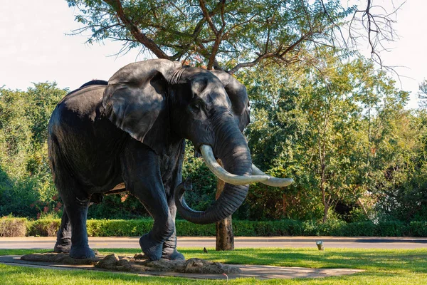 Elephant statue in Sun City or Lost City, big entertainment center in South Africa like Las Vegas in North America.