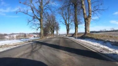 Kış araba sürücü güneşli gün