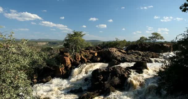Mooie Ruacana Falls Kunene Rivier Noordelijk Namibië Zuid Angola Afrika — Stockvideo