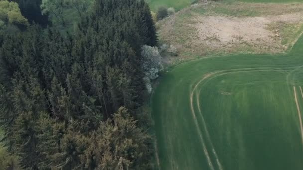 Aerial view of european spring landscape — Stock Video